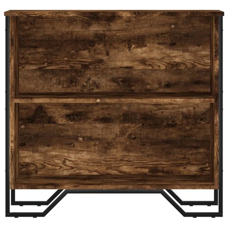 Boekenkast 80x31x74,5 cm bewerkt hout gerookt eikenkleurig 4