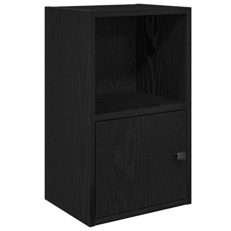 Boekenkast 31x24x52 cm bewerkt hout zwart eikenkleurig 2