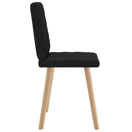 Eetkamerstoelen 2 st stof zwart 5