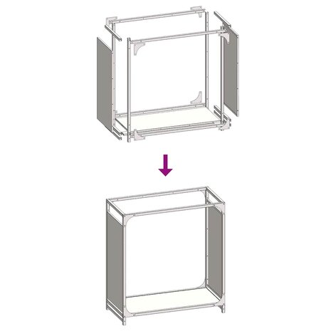 Brandhoutrek 60x28x65 cm koudgewalst staal wit 9