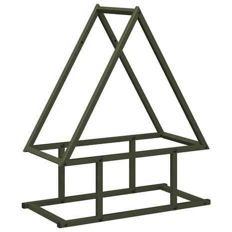 Brandhoutrek 50x25x60 cm koudgewalst staal olijfgroen 2