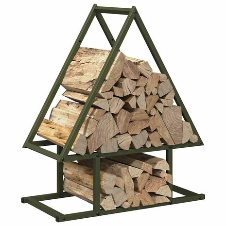 Brandhoutrek 50x25x60 cm koudgewalst staal olijfgroen 4