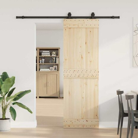 Doos met onderdelen voor schuifdeur 200 cm staal zwart 3