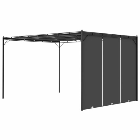Tuinprieel met zijgordijn 4x3x2,25 m antraciet 4