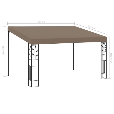 Wandprieel 4x3x2,5 m taupe 6