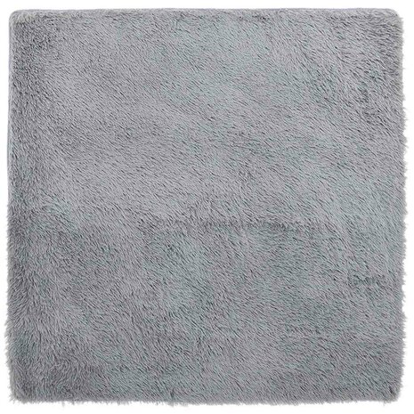 Hoogpolig vloerkleed NAVARRA 160x160 cm polyester lichtgrijs 2