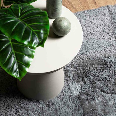 Hoogpolig vloerkleed NAVARRA 160x160 cm polyester lichtgrijs 8