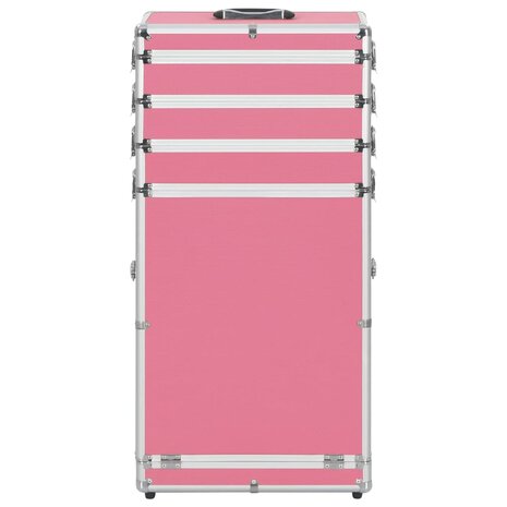 Make-up trolley aluminium roze 2