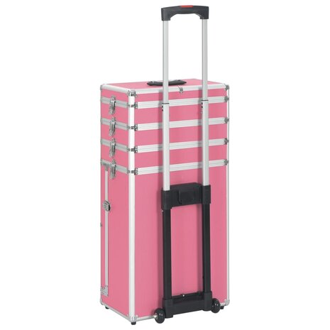 Make-up trolley aluminium roze 4