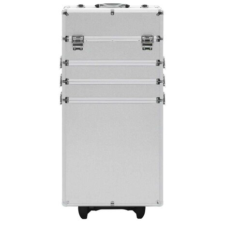 Make-up trolley aluminium zilverkleurig 2