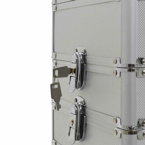 Make-up trolley aluminium zilverkleurig 8