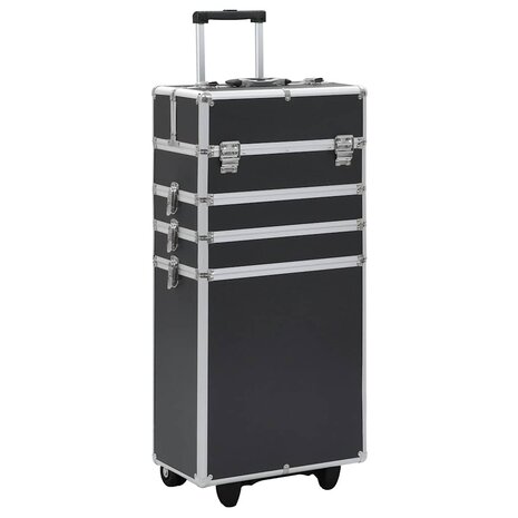 Make-up trolley aluminium zwart 1