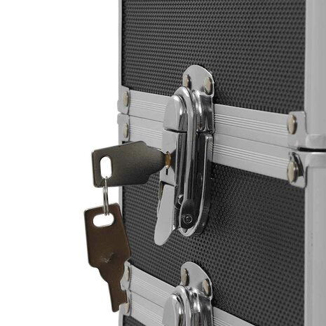 Make-up trolley aluminium zwart 8