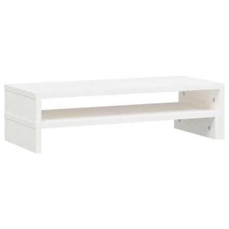 Monitorstandaard (52-101)x22x14 cm massief grenenhout wit 7