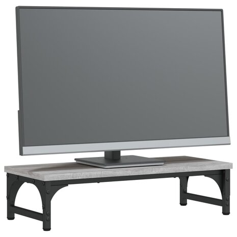 Monitorstandaard 55x23x14 cm bewerkt hout grijs sonoma eiken 3