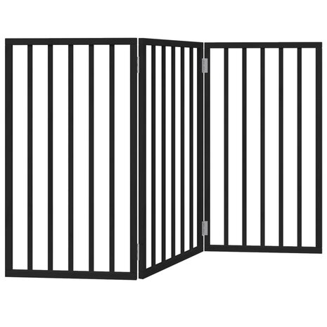 Hondenhek inklapbaar 3 panelen 150 cm populierenhout zwart 2