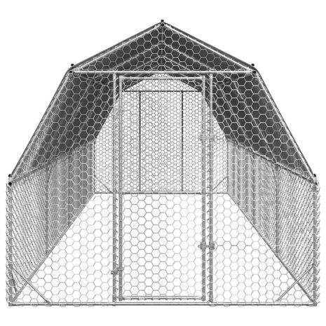 Kippenren met dak 2,5x8x2,25 m gegalvaniseerd staal 3
