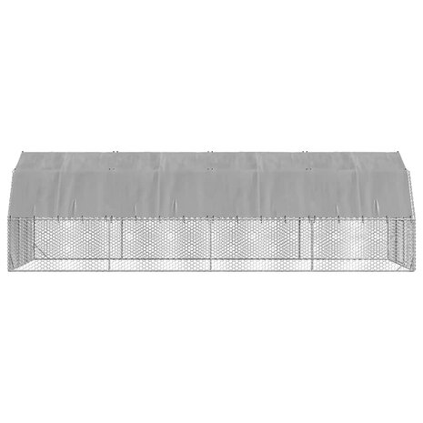 Kippenren met dak 2,5x8x2,25 m gegalvaniseerd staal 4
