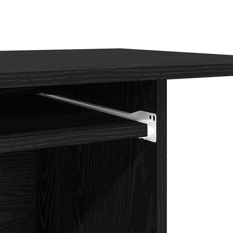 Computerbureau Zwart Eiken 80x50x75 cm Bewerkt Hout 9