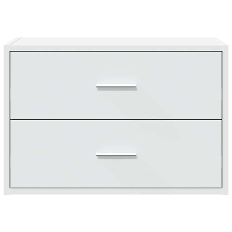 Kast met 2 lades 60x31x40 cm bewerkt hout wit 4
