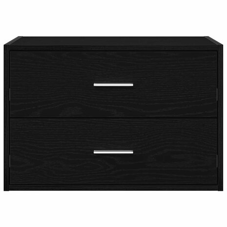 Kast met 2 lades 60x31x40 cm bewerkt hout zwart eikenkleurig 4