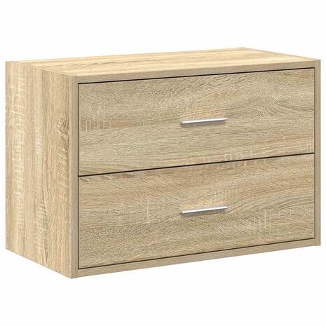 Kast met 2 lades 60x31x40 cm bewerkt hout sonoma eikenkleur 2