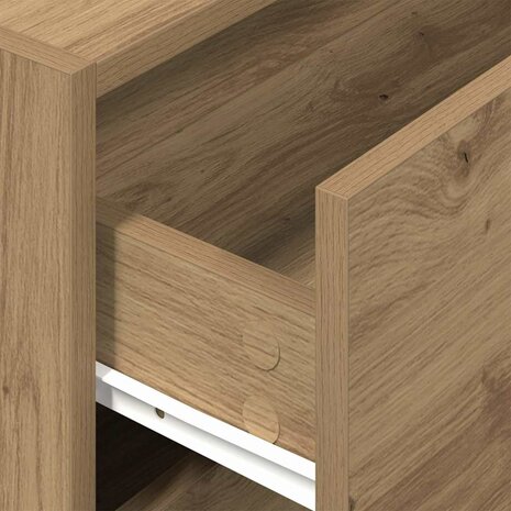 Kast met 2 lades 60x31x40 cm bewerkt hout artisanaal eikenkleur 8