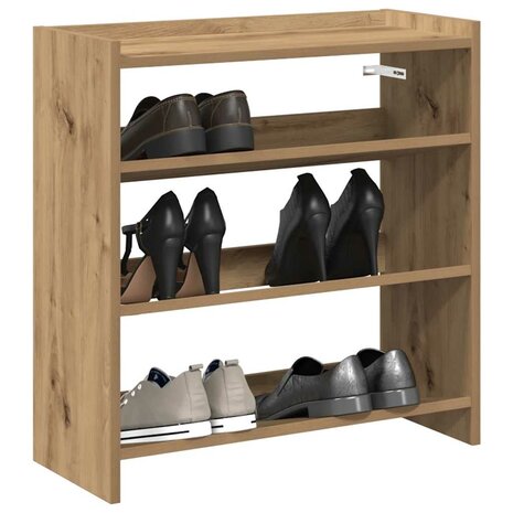 Schoenenrek 60x25x62 cm bewerkt hout artisanaal eikenkleur 1