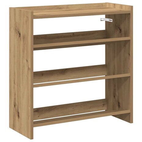 Schoenenrek 60x25x62 cm bewerkt hout artisanaal eikenkleur 2