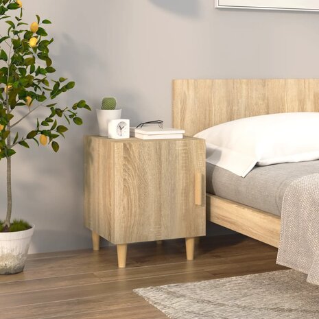 Nachtkastje bewerkt hout sonoma eikenkleurig 1
