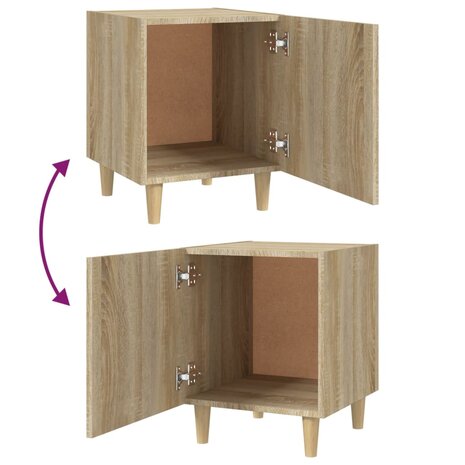 Nachtkastje bewerkt hout sonoma eikenkleurig 6
