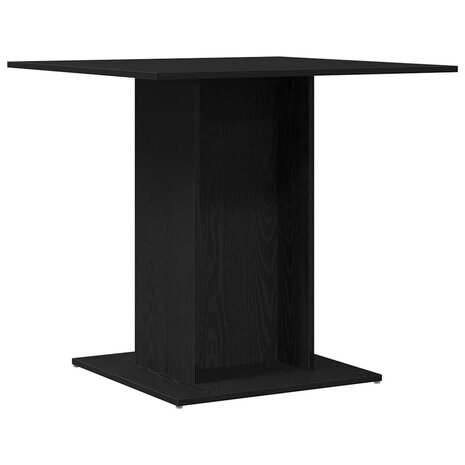 Eettafel Zwart Eiken 80x80x75 cm Bewerkt Hout 2