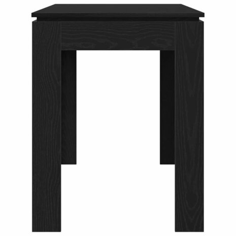 Eettafel Zwart Eiken 120x60x76 cm Bewerkt Hout 6