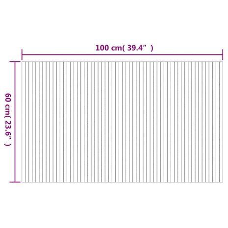 Vloerkleed rechthoekig 60x100 cm bamboe zwart 8