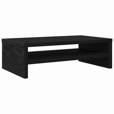 Monitorstandaard Zwart Eiken 42x24x13 cm Bewerkt Hout 2