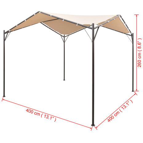 Prieel 4x4 m staal beige 8