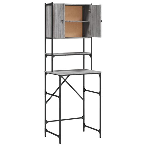 Wasmachinekast 68x48,5x194 cm grijs sonoma eikenkleurig 7