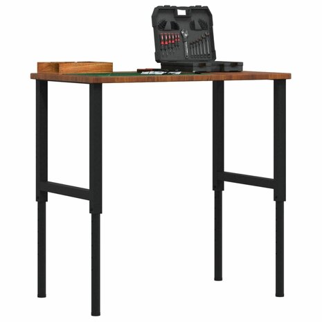 Werkbank rechthoek 100x60x(71,5-98) cm eikenhout donkerbruin 1