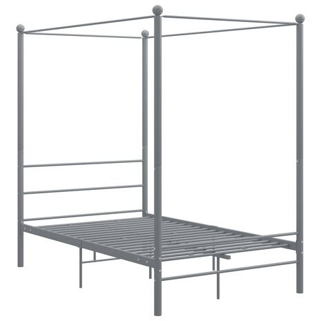 Hemelbedframe metaal grijs 140x200 cm  2