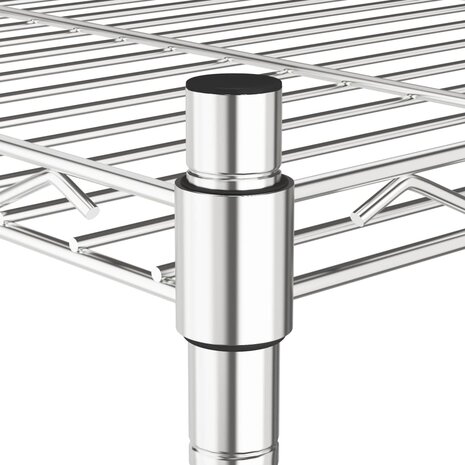 Opbergrek 4-laags met wielen 200 kg 90x35x142 cm chroomkleurig 5