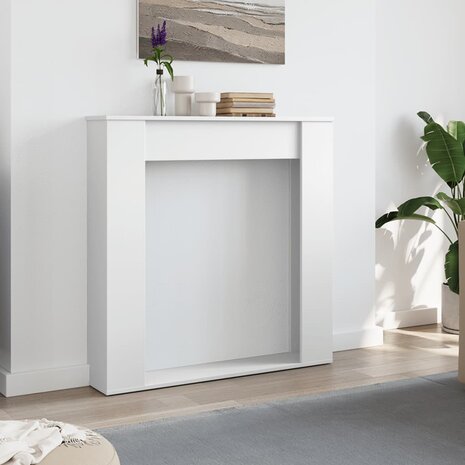Haardombouw 100x20x100 cm bewerkt hout wit 3