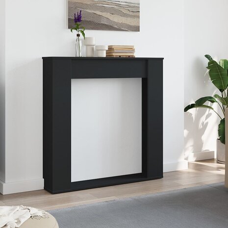 Haardombouw 100x20x100 cm bewerkt hout zwart 3