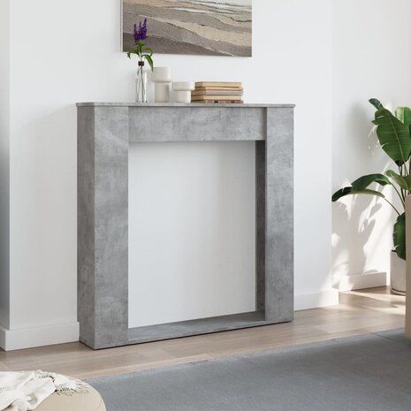 Haardombouw 100x20x100 cm bewerkt hout betongrijs 3