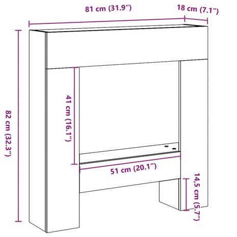 Haardombouw 81x18x82 cm bewerkt hout grijs sonoma eikenkleur 9