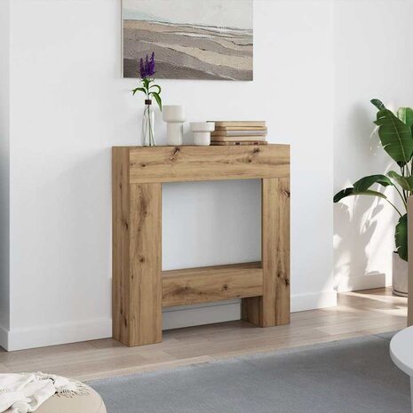 Haardombouw 81x18x82 cm bewerkt hout artisanaal eikenkleurig 3