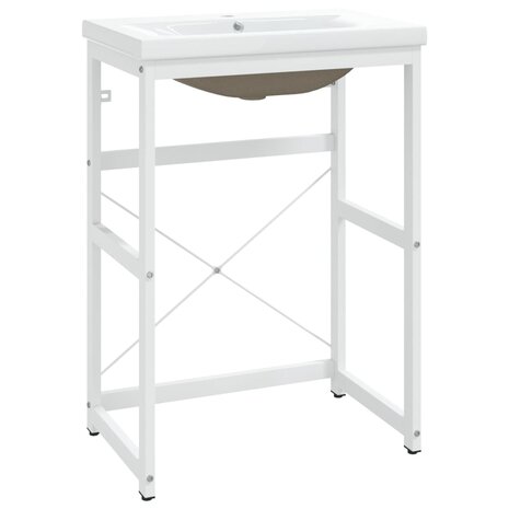 Wastafelframe met inbouwwastafel ijzer wit 2