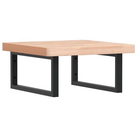 Badkamer wandschap staal en massief beukenhout 2