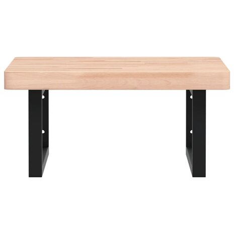 Badkamer wandschap staal en massief beukenhout 4