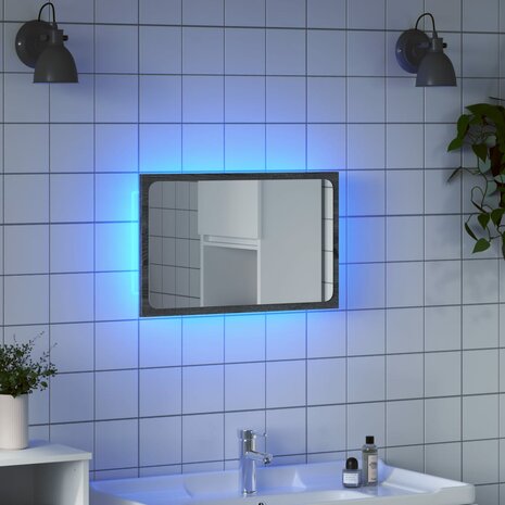 Badkamerspiegel 60x8,5x38 cm bewerkt hout grijs sonoma eiken 1