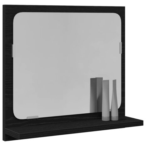 Badkamerspiegel Zwart Eiken 40x10,5x37 cm Bewerkt Hout 4